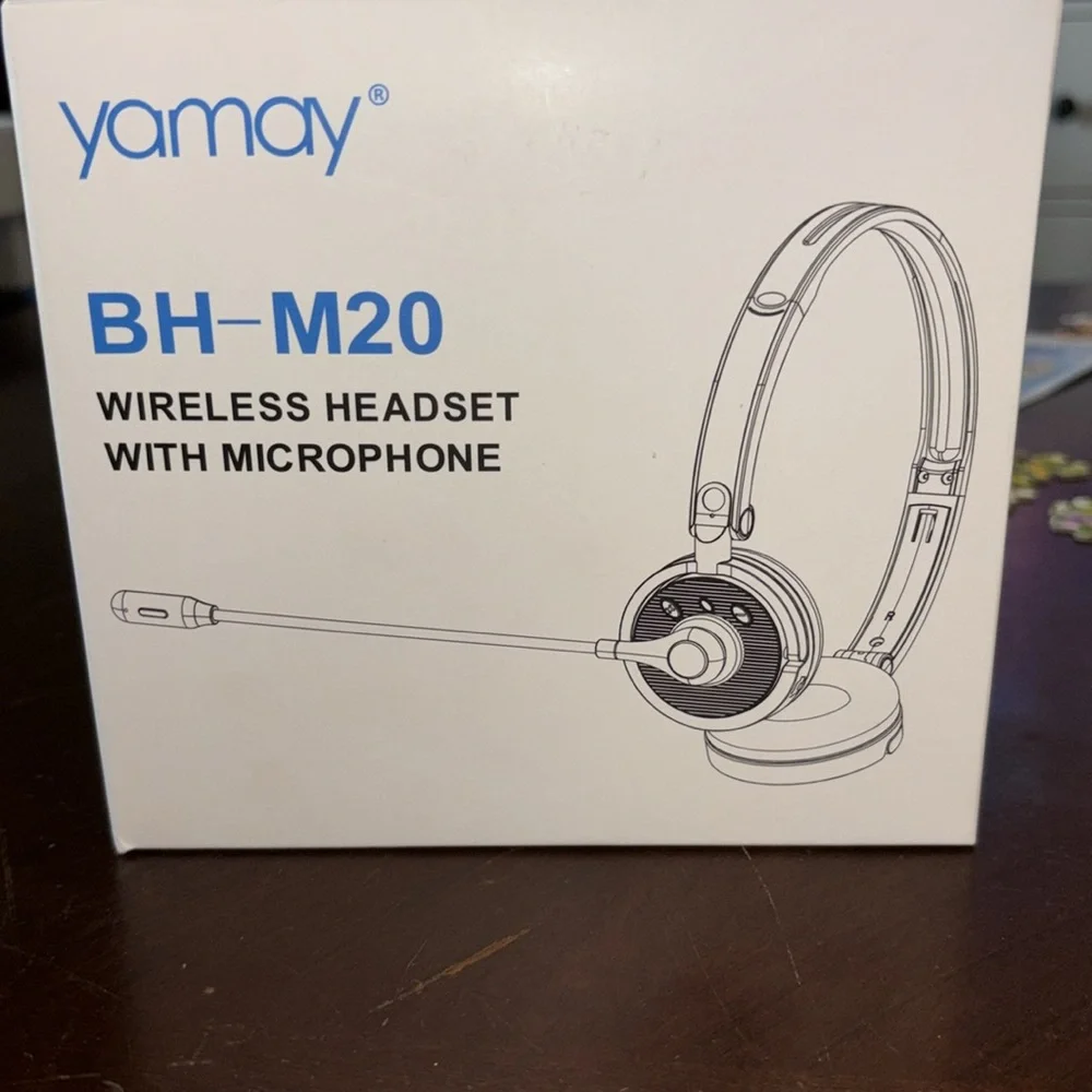 Wireless Headset Microphone Headphones Foldable Black YAMAY BH-M20 NIB